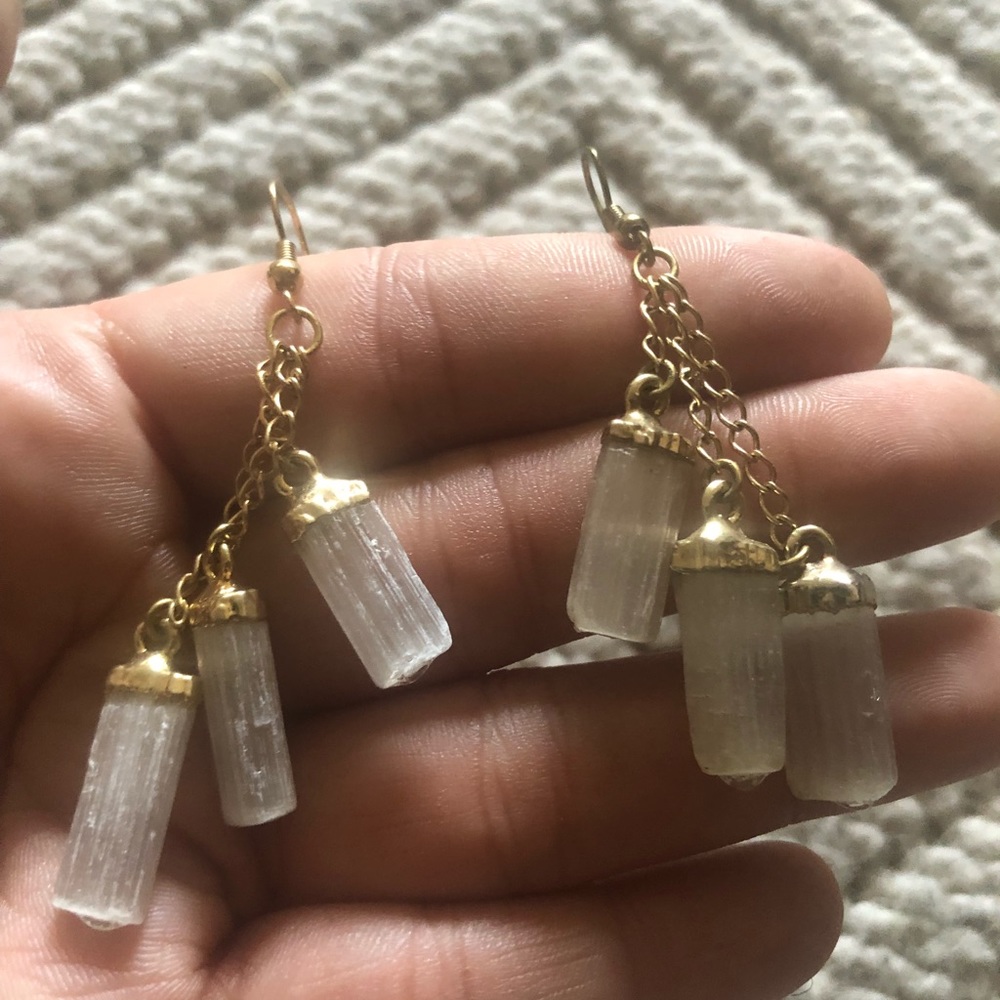 Selenite earrings